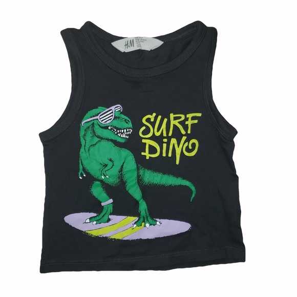 H&M 2T Sleeveless Printed Tanks Tan / Black / Gray - Picture 2 of 4